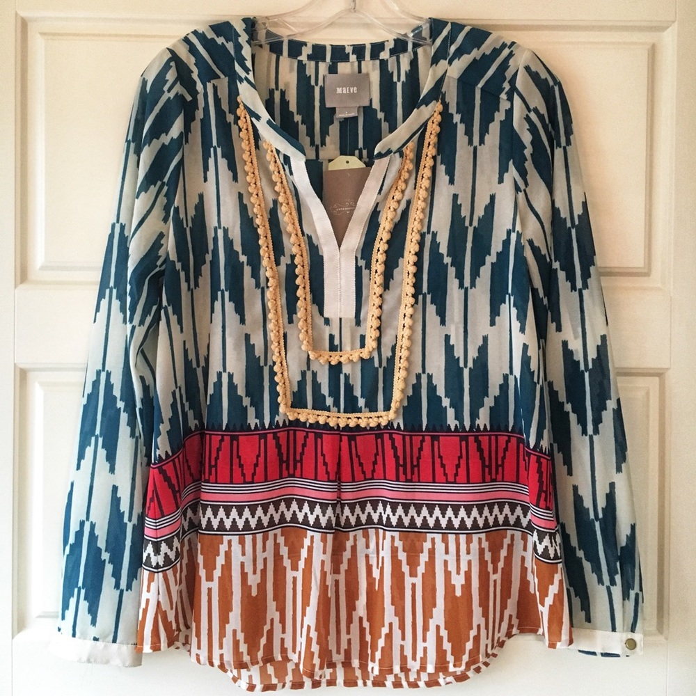 Anthropologie Maeve Colorful Top